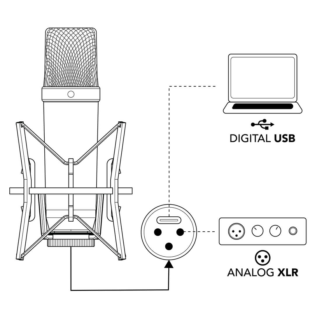 NT1 5th Generation XLR and USB connectivity diagram